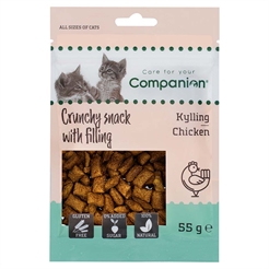 Companion Cat Crunchy Snack Med Fyllning Kyckling 55g